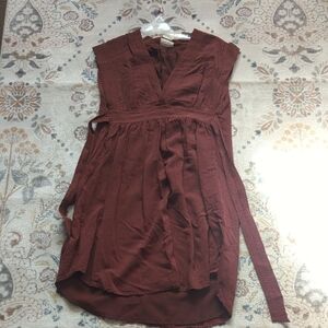 Wilfred High Low Dress in Deep Burgundy